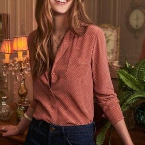 Sézane Florence Polka Dot Silk Women's Button-Up Shirt Size (Small/36)